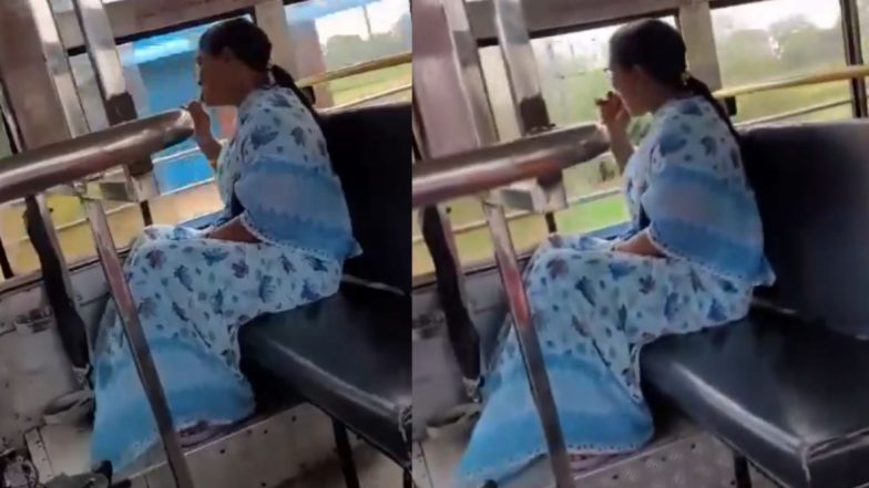 Viral Video: चालत्या बसमध्ये महिलेने ब्रशने घासले आपले दात; Telangana मधील मजेशीर व्हिडिओ व्हायरल (Watch)