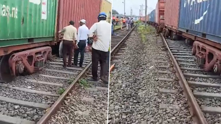 Freight Train Cars Derailed At Boisar: बोईसर मध्ये मालवाहू गाडीचे डब्बे घसरले, वेग कमी असल्याने मोठा अनर्थ टळला; पश्चिम रेल्वेची वाहतूक सुरळीत