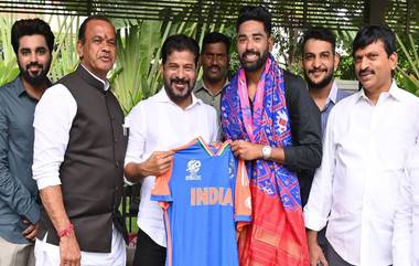 Telangana CM Meet Mohammed Siraj: तेलंगणाचे मुख्यमंत्री रेवंत रेड्डी यांची मोठी घोषणा! विश्वचषक विजेता मोहम्मद सिराजला भूखंडासह मिळणार सरकारी नोकरी