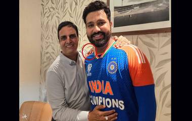 Rohit Sharma-Yogesh Patel च्या फोटोत रोहितच्या खांद्यावर तिसरा हात कुणाचा? T20 World Cup 2024 नंतर क्लिक केलेला फोटो चर्चेत