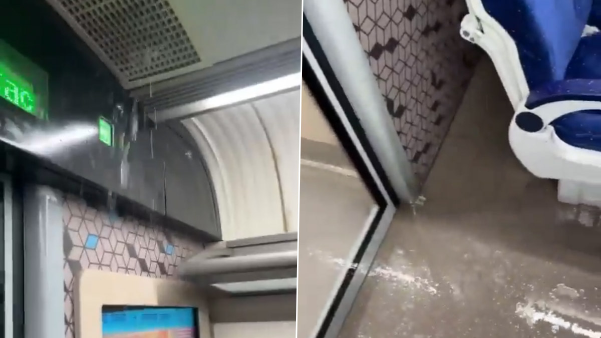 Vande Bharat Train Roof Leakage: 'वंदे भारत'च्या छतामधून गळती ; 100 कोटींच्या ट्रेनमधला Video व्हायरल, Railway चा रिप्लाय