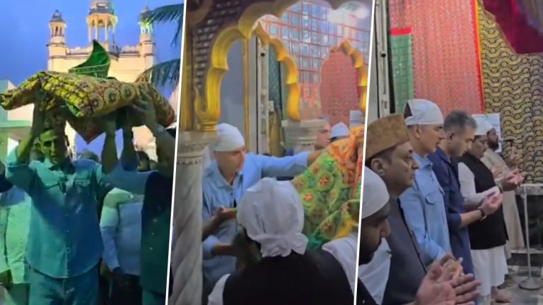 Akshay Kumar's Donation to Haji Ali Dargah: मुंबईच्या हाजी अली दर्ग्याच्या नूतनीकरणाच्या कामासाठी अक्षय कुमारची 1,21,00,000 ची मदत; चादर अर्पण करून केली प्रार्थना (Video)