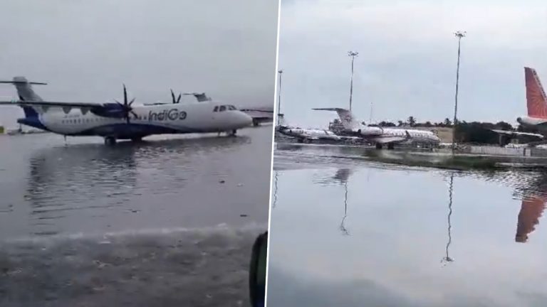 Waterlogging in Kolkata Airport: मुसळधार पावसामुळे कोलकाता विमानतळ जलमय, टॅक्सीवेवर विमाने केली उभी