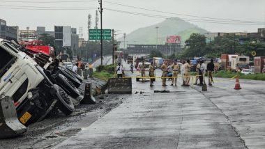 Mumbai-Ahmedabad National Highway Accident: अहमदाबाद राष्ट्रीय महामार्गावर हायड्रोजचे सिलेंडर घेऊन जाणारा ट्रक कोसळला; स्फोट होऊन आग लागल्याने मुंबईकडे येणारी वाहतूक विस्कळीत